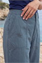 Grey Petite Cotton Embroidered Trouser , Image 4 of 4