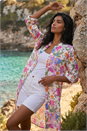 Pink Floral Print Longline Blouse, Image 2 of 4