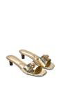 Gold 'Romee' Slip On Low Kitten Heel Mule Sandals, Image 5 of 6