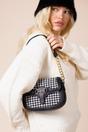 Black Houndstooth Shoulder Bag in Black & White, Image 2 of 4