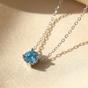 Blue Aquamarine Moissanite Crystal Sterling Silver Necklace, Image 1 of 2