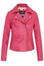 Fuchsia Classic Brando Biker Leather Jacket, Image 2 of 8