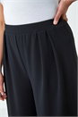 Black Curve Wide Leg Pleat Stretch Trousers, Image 5 of 5