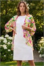 Ivory  Petite Floral Print Dress & Shrug, Image 1 of 4