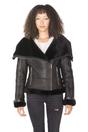 Black Merino Sheepskin Aviator Leather Jacket, Image 1 of 6