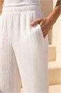 White Classic Crinkle Crop Trouser, Image 4 of 5
