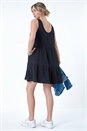 Black Dusk Tiered A-Line Cotton Dress, Image 3 of 5