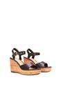 Brown 'Seraphina' Cork Platform Wedge Heel Sandals With Ankle Strap, Image 3 of 6