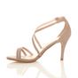 Natural AJVANI Natural High Heel Crossed Straps Buckle Strappy Sandals, Image 3 of 6