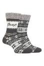 Grey 2 Pairs Soft Thermal Fairisle Pattern Socks, Image 1 of 4