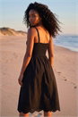 Black Crochet Strappy Midi Dress, Image 3 of 4