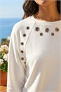 Ivory  Eyelet Detail Stretch Top, Image 4 of 4