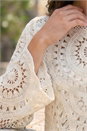 Ivory  Longline Crochet Knit Tunic , Image 4 of 4