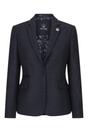 Black Infinity Leather Black Herringbone Check Tweed Wool Blend Blazer, Image 1 of 5