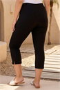 Black Curve Cropped Elastic Waist Stretch Trouser, Image 3 of 4