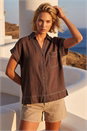 Chocolate Stitch Detail Shirt, Image 3 of 4