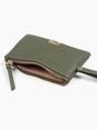Khaki Faux Leather Wristlet Purse, Image 2 of 2