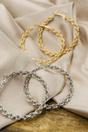 Silver The Colourful Aura Silver 60mm Silver Spiral Braided Statement Hoop Earrings, Image 3 of 3