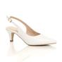 White AJVANI White Mid Heel Slingback Pointed Toe Court Shoes, Image 1 of 6