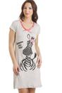 Grey Short Sleeve Zebra Motif Nightdress, Image 1 of 5