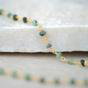 Gold Raw Green Emerald Beaded Delicate Gold Plated Necklace, Image 3 of 3