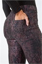 Burgundy Animal Print Stretch Jegging, Image 5 of 5