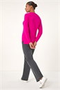 Cerise Plain Soft Crew Neck Jumper, Image 3 of 5