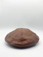 Brown SVNX Brown Flat Cap in Brown PU, Image 2 of 3