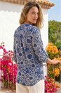 Blue Floral Puff Print Shirt, Image 3 of 4