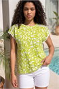 Lime Petite Abstract Ric Rac T-Shirt , Image 2 of 4