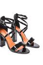 Black XY LONDON Black 'Briella' Strappy Sandals With High Block Heels, Image 3 of 6