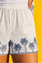 Blue Dusk Palm Embroidered Shorts, Image 3 of 5