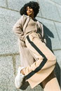 Tan Side Stripe Wide Leg Trouser, Image 1 of 7