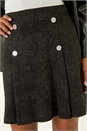 Black Pleated Box Button Skirt , Image 5 of 5