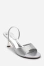 Silver Where's That From Silver Harmony Open Toe Mid Heel Sandal with Sling back, Image 3 of 6