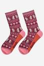 Pink Hedgehog Fair Isle Bamboo Socks, Image 2 of 5