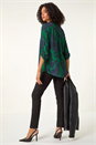 Green Floral Front Pleat Top, Image 3 of 5