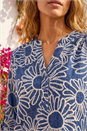 Blue Floral Puff Print Shirt, Image 4 of 4