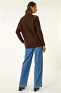 Chocolate Side Buttoned Knit Jumper, Image 3 of 5