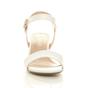 White AJVANI White Mid Block Heel Strappy Sandals, Image 6 of 6