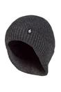 Grey Knitted Thermal Winter Warm Expedition Hat with Drop Neck, Image 1 of 5