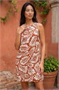 Rust Petite Button Shift Dress, Image 2 of 4