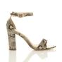 Beige AJVANI Beige High Block Heel Ankle Strap Sandals, Image 2 of 6