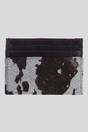 Brown Real Leather Hair-on-Hide Cow Print Card Holder Wallet, Image 2 of 3