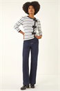 Ivory  Stripe Bow Detail Knit Jumper , Image 2 of 5