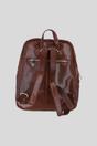 Tan Real Leather Backpack with Multiple Pockets and Gold-Tone Hardware, Image 3 of 4
