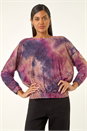 Pink Textured Burnout Print Top, Image 4 of 5