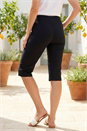 Black Stretch Knee Length Elastic Waist  Shorts, Image 3 of 4