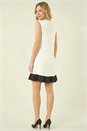 Ivory  Dusk Contrast Knit Fluted Hem Dress, Image 4 of 5
