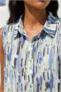 Blue Abstract Print Button Shirt, Image 4 of 4
